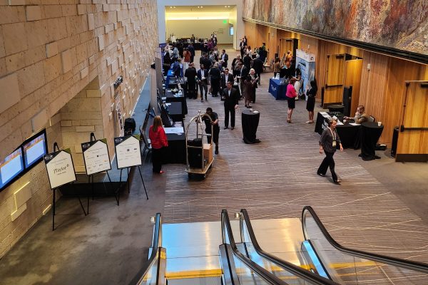 Sponsor hallway and thank you posters at the Texas Health Law Conference 2024.