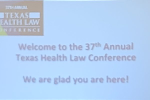 Welcome slide from the Austin Health Law Conference.