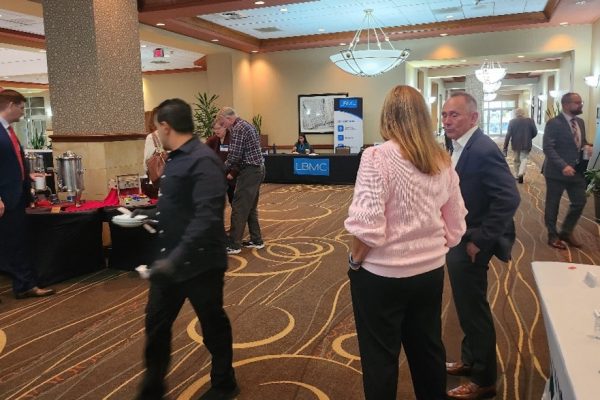 The exhibition hall area was open and full of health care attorneys and professionals.